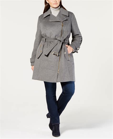 michael kors plus size asymmetrical coat